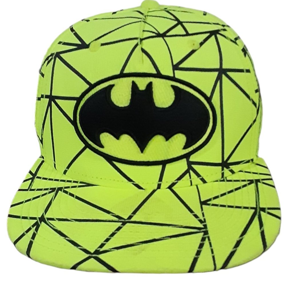 DC Comics Batman Snapback Hat Adult Neon Yellow/Green OSFM